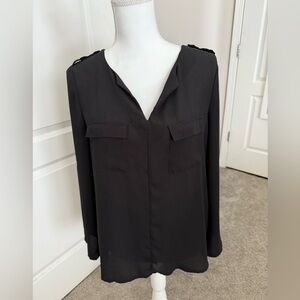 Apt. 9 Black V-Neck Blouse